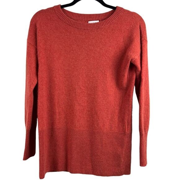 Nicole Miller 2-Ply Cashmere Casual Burnt Orange Crewneck Sweater S - Picture 4 of 11